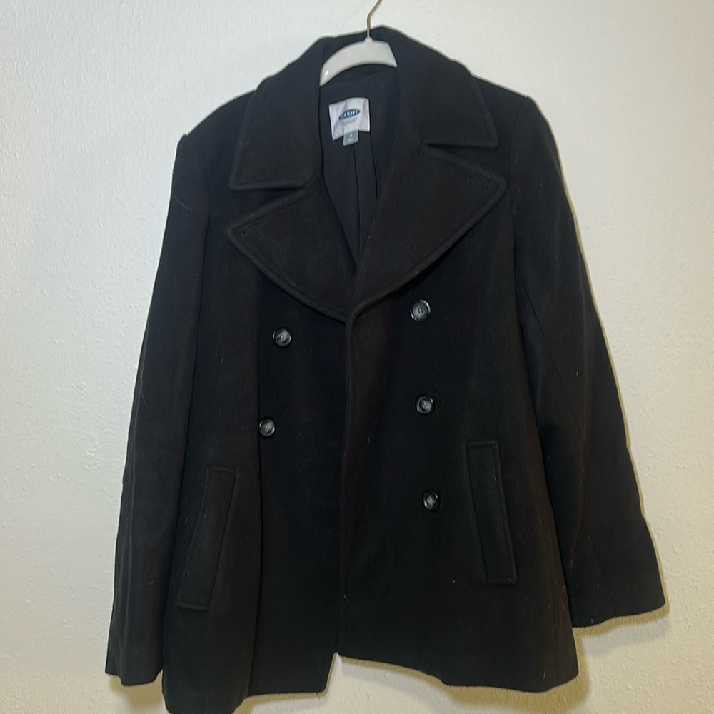 Black short trench coat